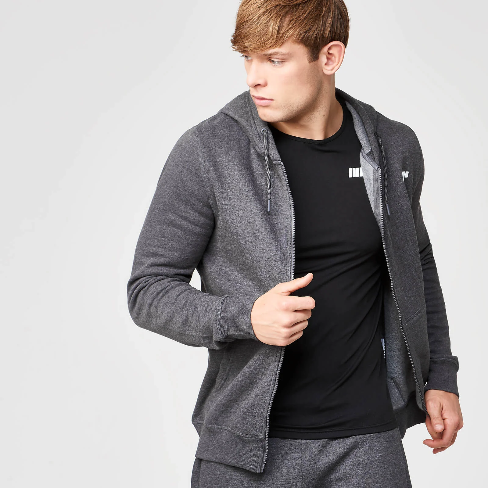 Tru-Fit Zip Up Hoodie - S - Träkol Bild 1
