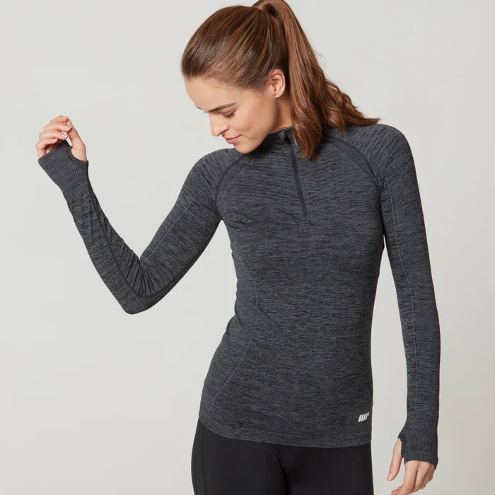Myprotein Seamless Long Sleeve ¼ Zip Top, Dam