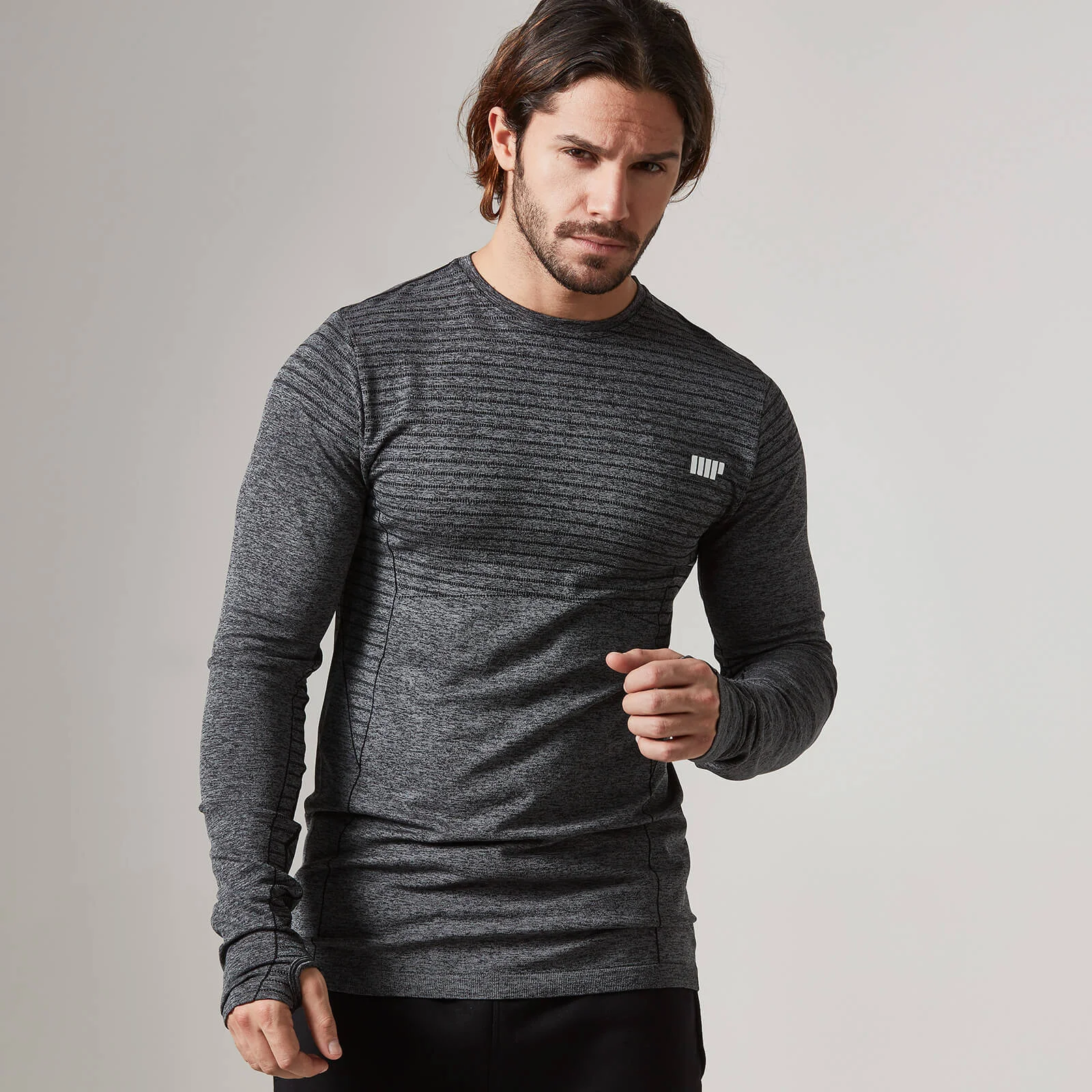 Seamless Long-Sleeve T-Shirt - S - Svart Bild 1