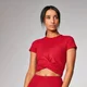 Power Short Sleeve Crop Top - Mörkröd
