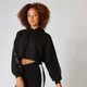 Icon Cropped Hoodie - Svart
