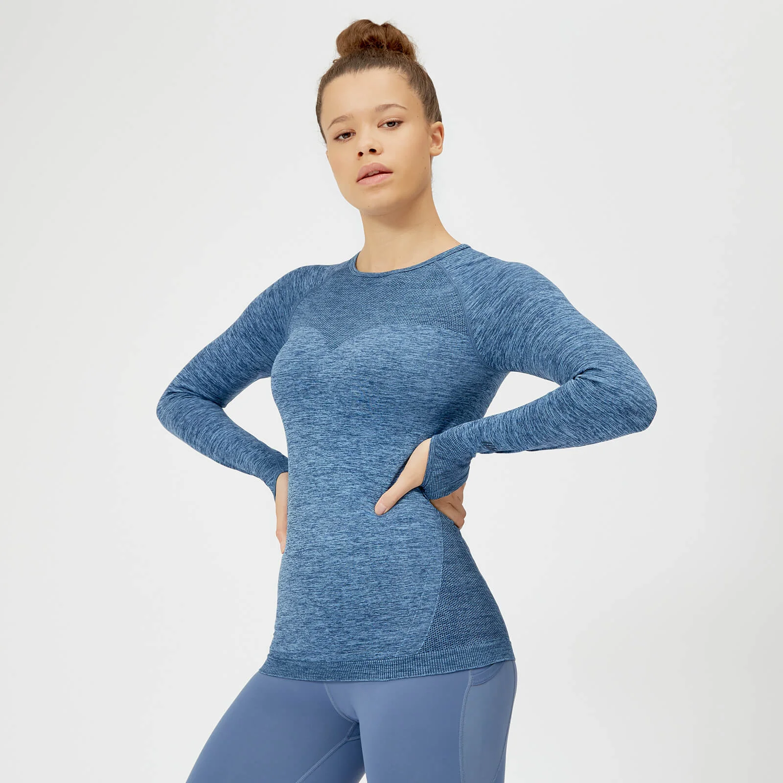 Myprotein Inspire Seamless Long Sleeve Top - Blue - XS Bild 1