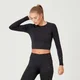 MP Shape Seamless Ultra Long Sleeve Crop Top för kvinnor – Svart