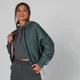 Oversized Quilted Bomber Jacket - Grå
