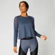 Metallic Long Sleeve Top — Mörkblå