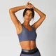 Metallic Asymmetric Sports Bra — Mörkblått