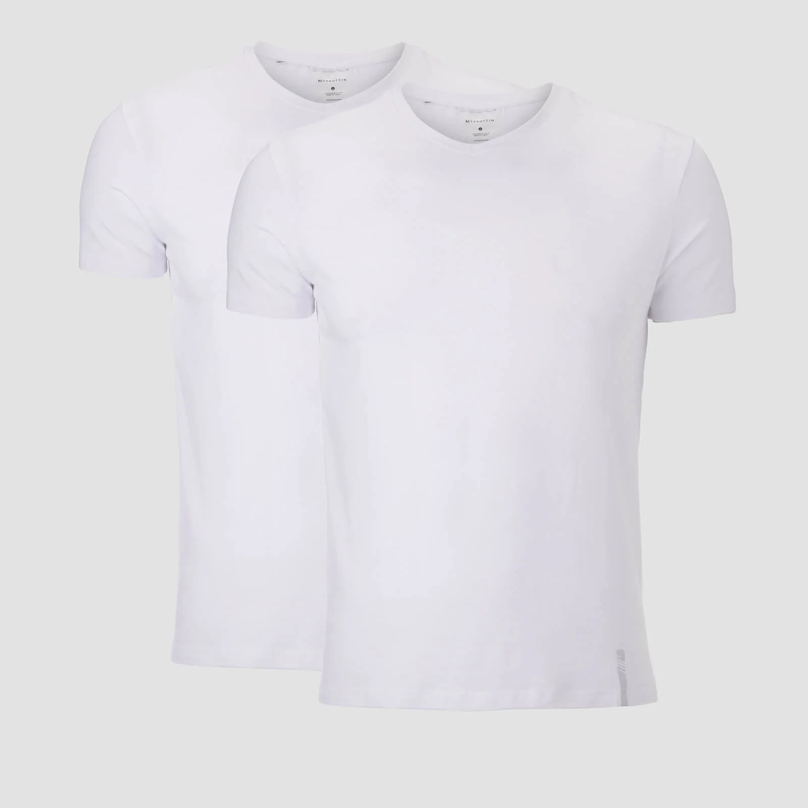 MP Luxe Classic V-Neck T-Shirt för män – Vit/Vit (2-pack) - XS Bild 1