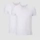 MP Luxe Classic V-Neck T-Shirt för män – Vit/Vit (2-pack)
