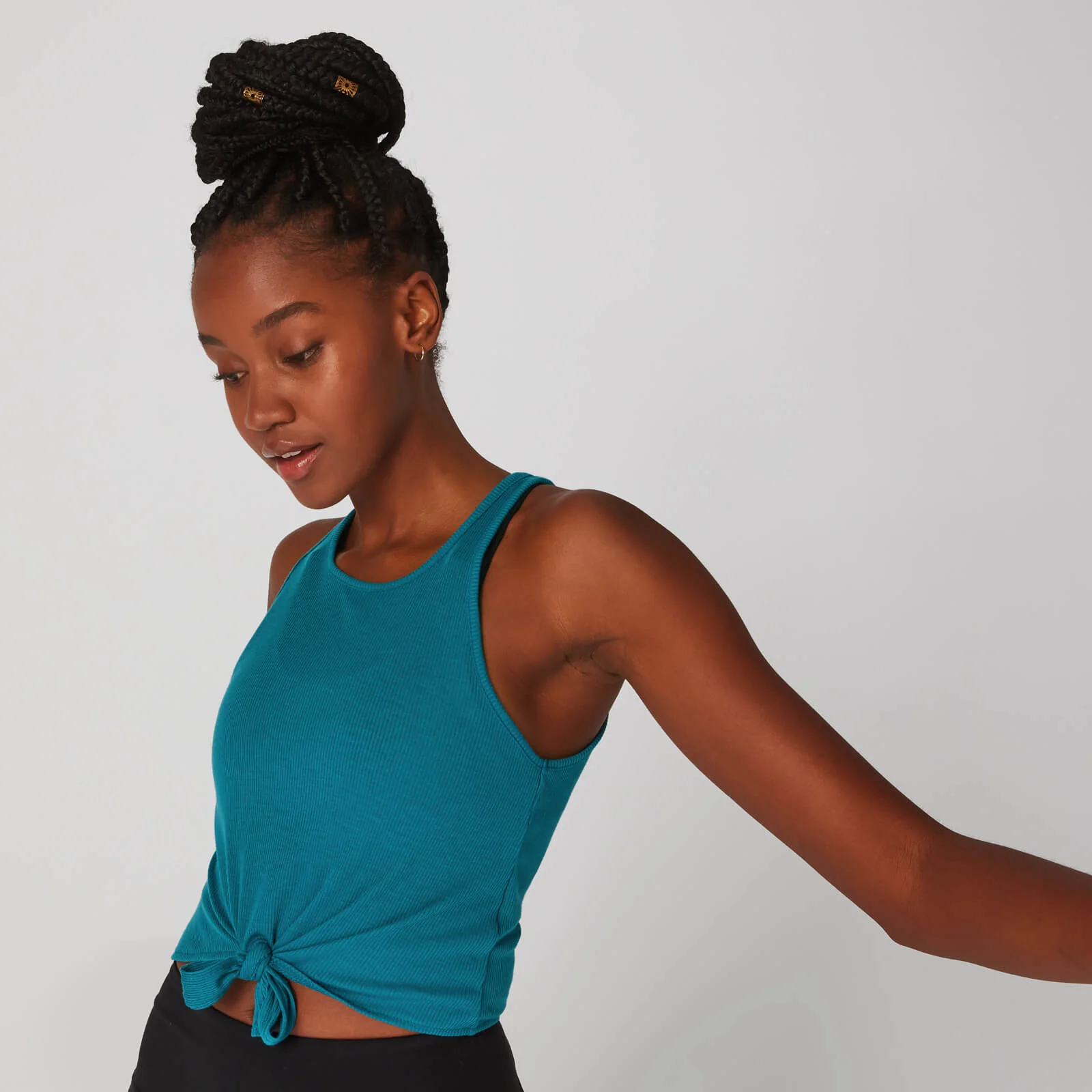 Rib Tie Front Vest - Blå - XS Bild 1