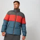 Colour Block Puffer Jacket - Blå