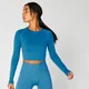 Shape Seamless Crop Top — Blå