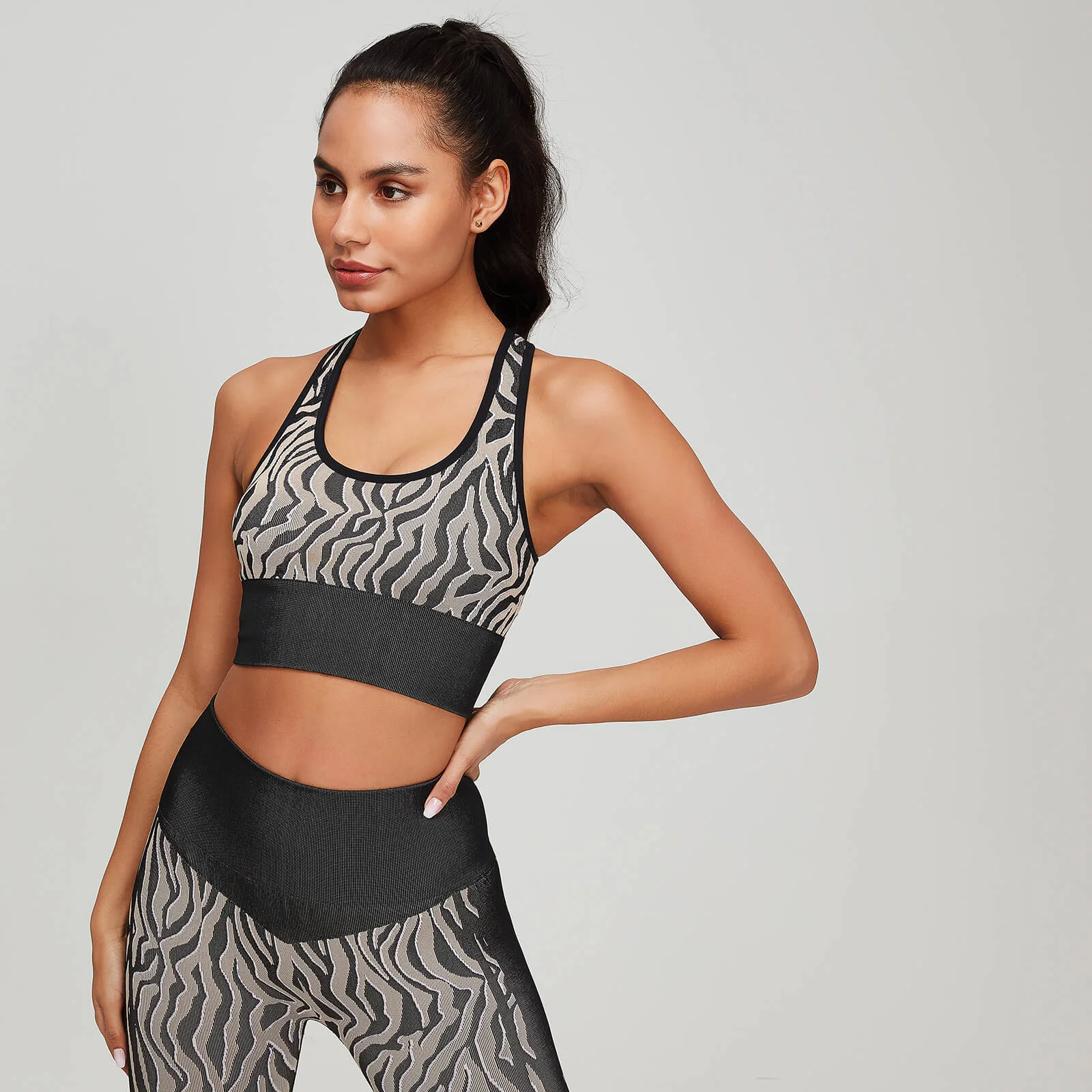 MP Animal Zebra Seamless Sports Bra - Svart/Rosa - XS Bild 1
