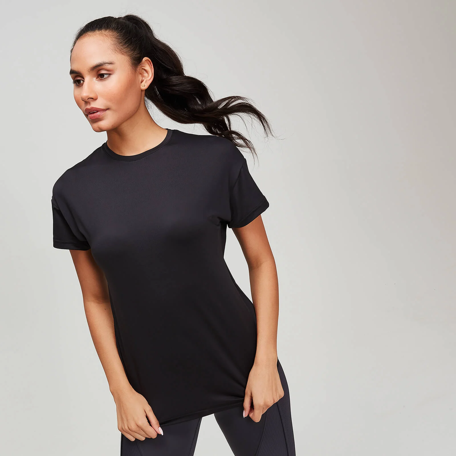 MP Textured Training Women's Oversized T-Shirt - Svart - XS Bild 1
