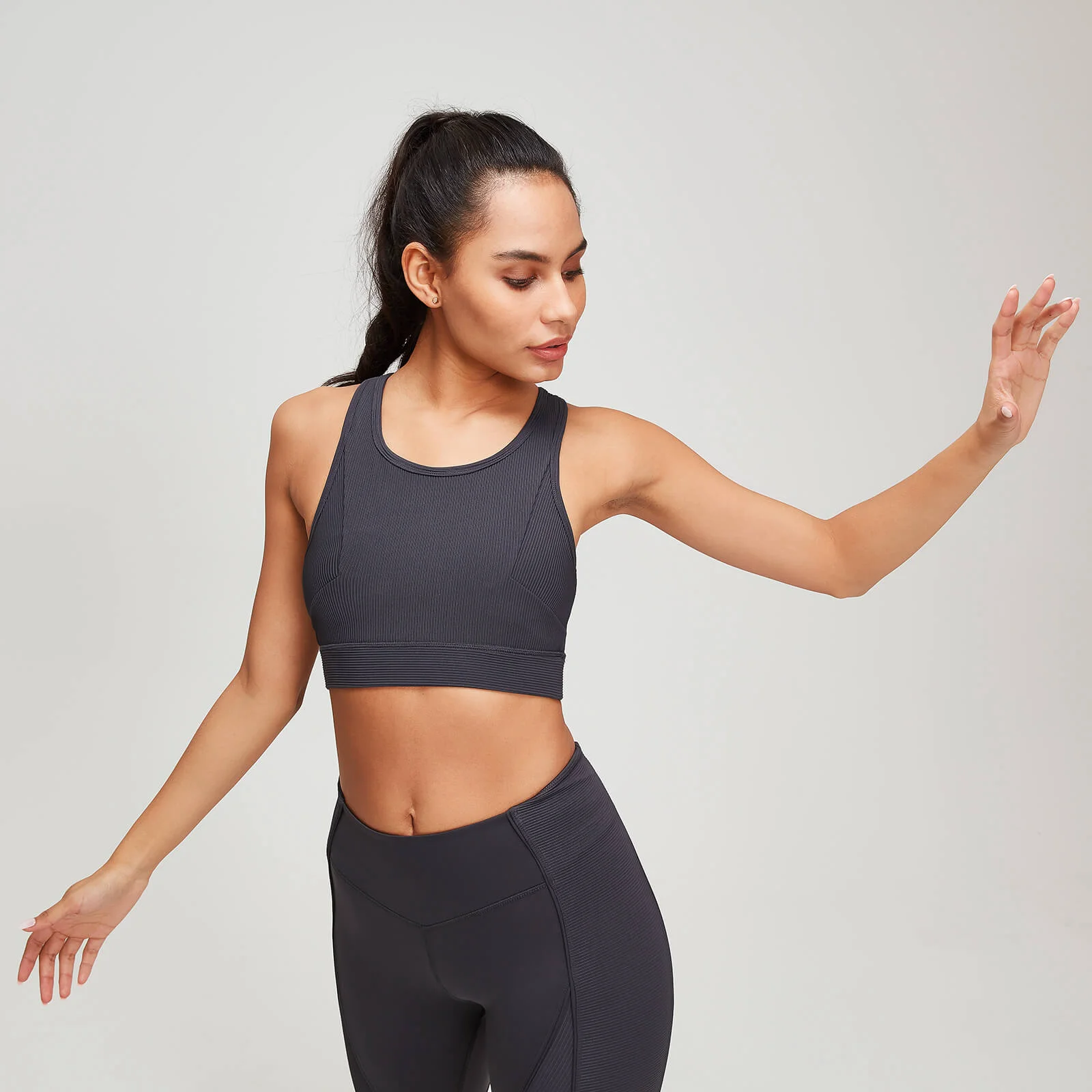 MP Textured Training Women's Sports Bra - Grå - XS Bild 1