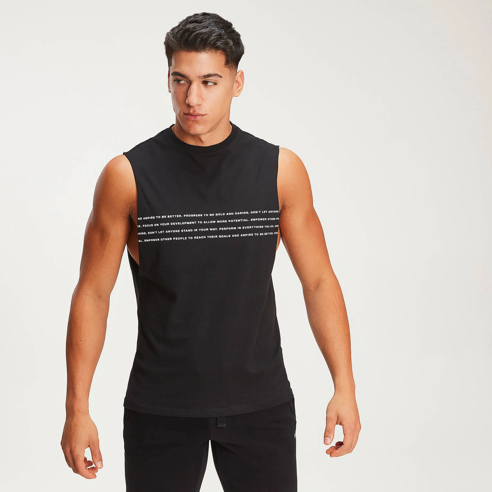 Rest Day Slogan Drop Armhole Tank - Svart - XS Bild 1
