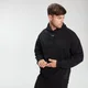 Mixed Fabric Hoodie för män – Svart