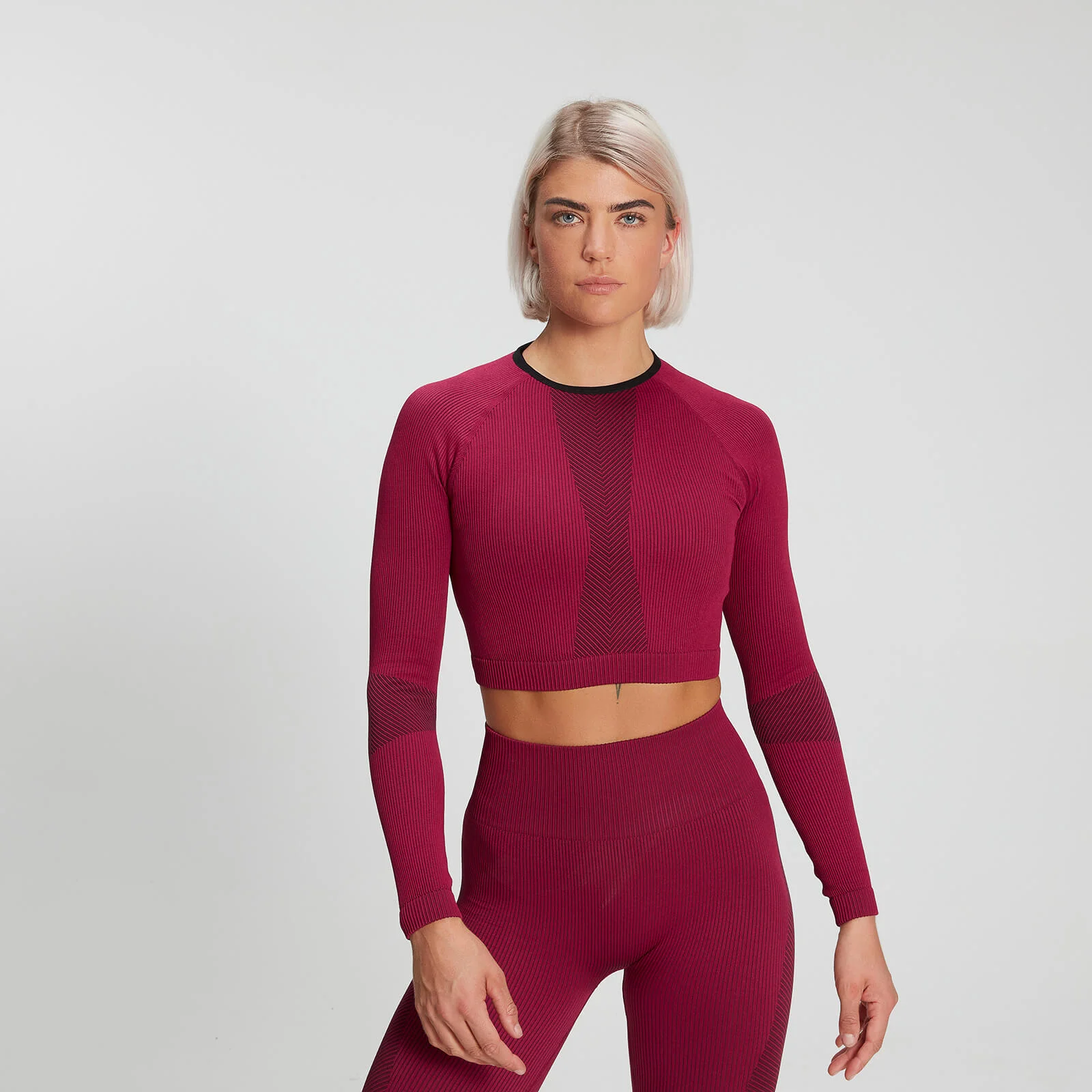 MP Training Ribbed Seamless Long Sleeve Top för kvinnor – Lila - XS Bild 1