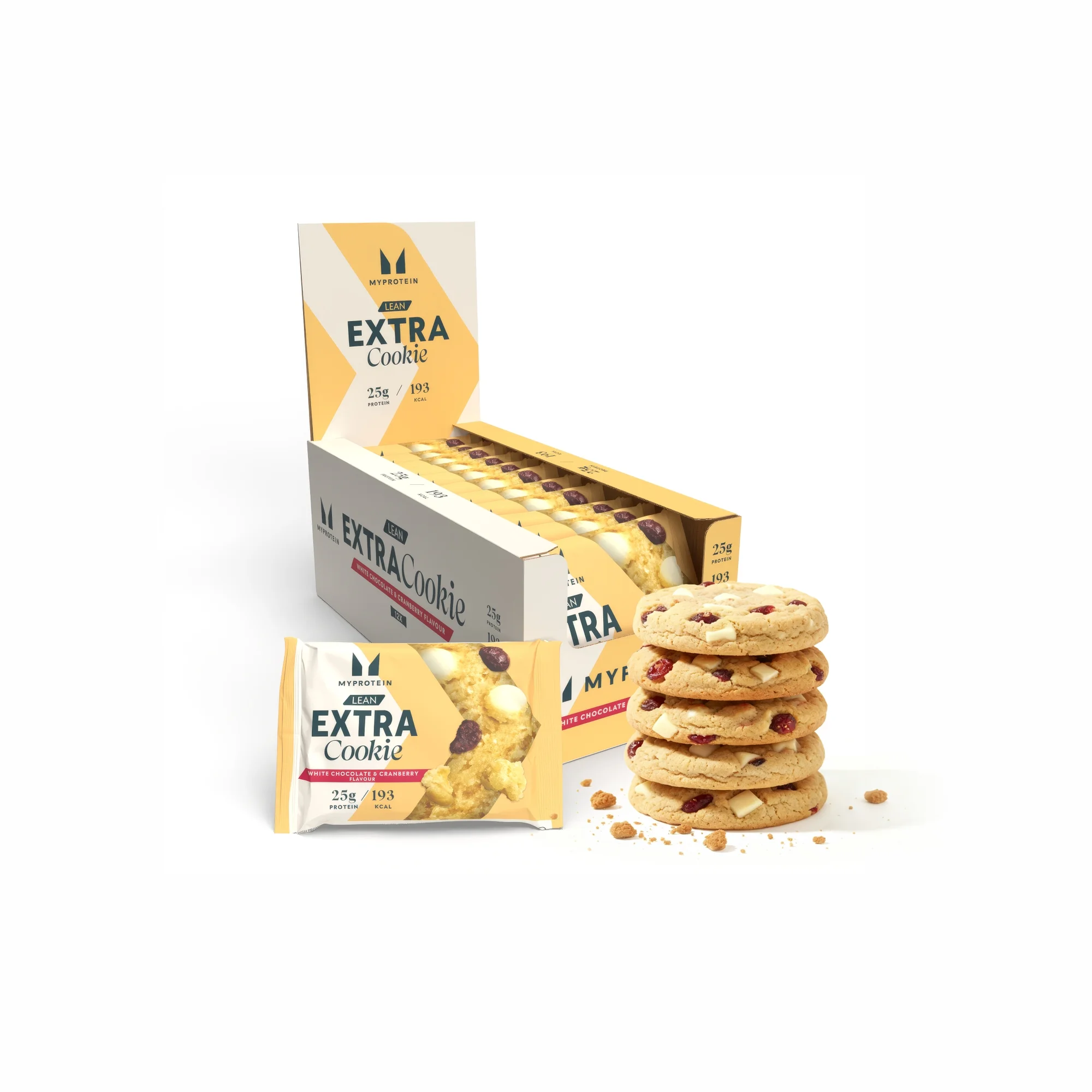 Protein Cookie - 12 x 50g - White Chocolate & Cranberry (Lean) Bild 1