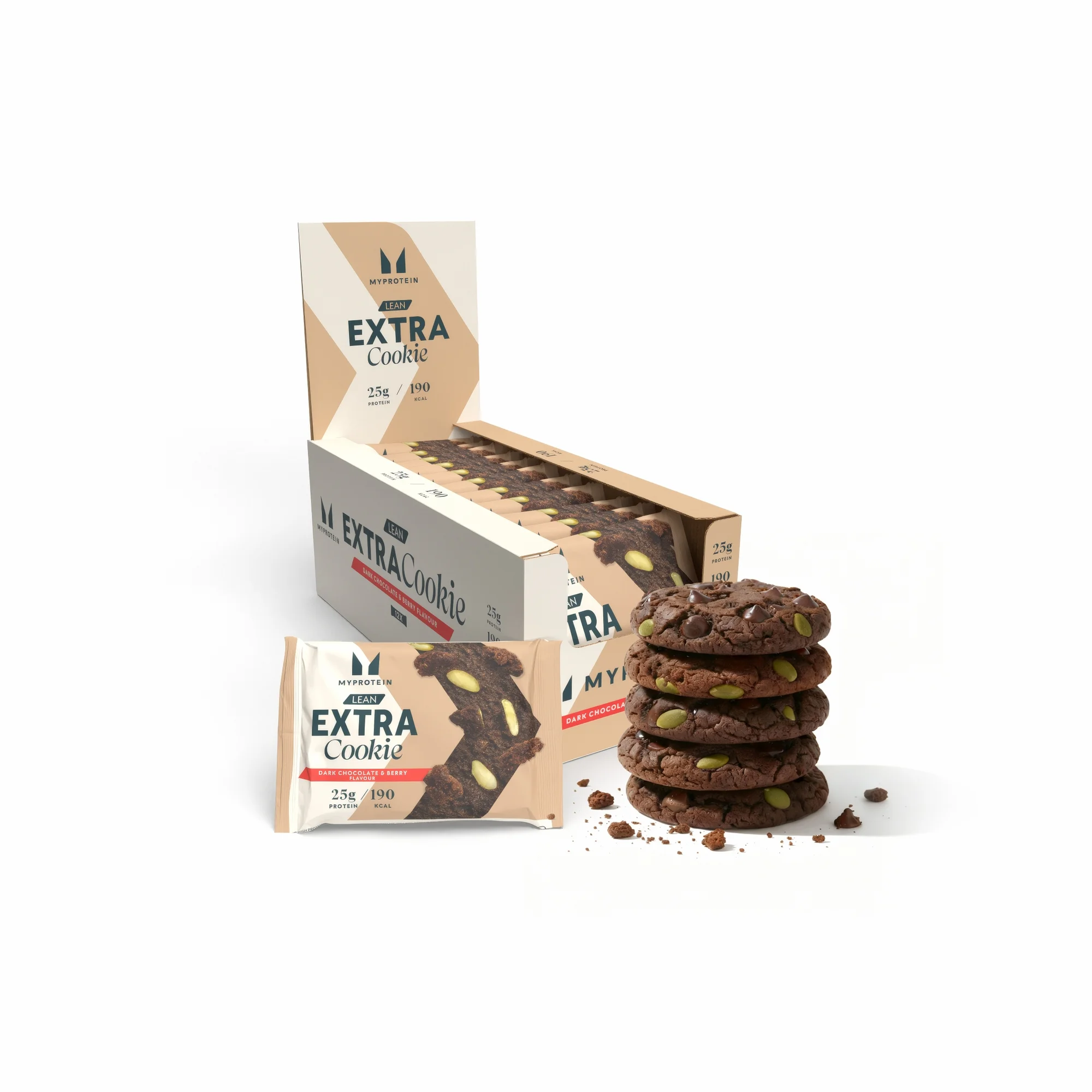 Protein Cookie - 12 x 50g - Dark Chocolate and Berry (lean) Bild 1