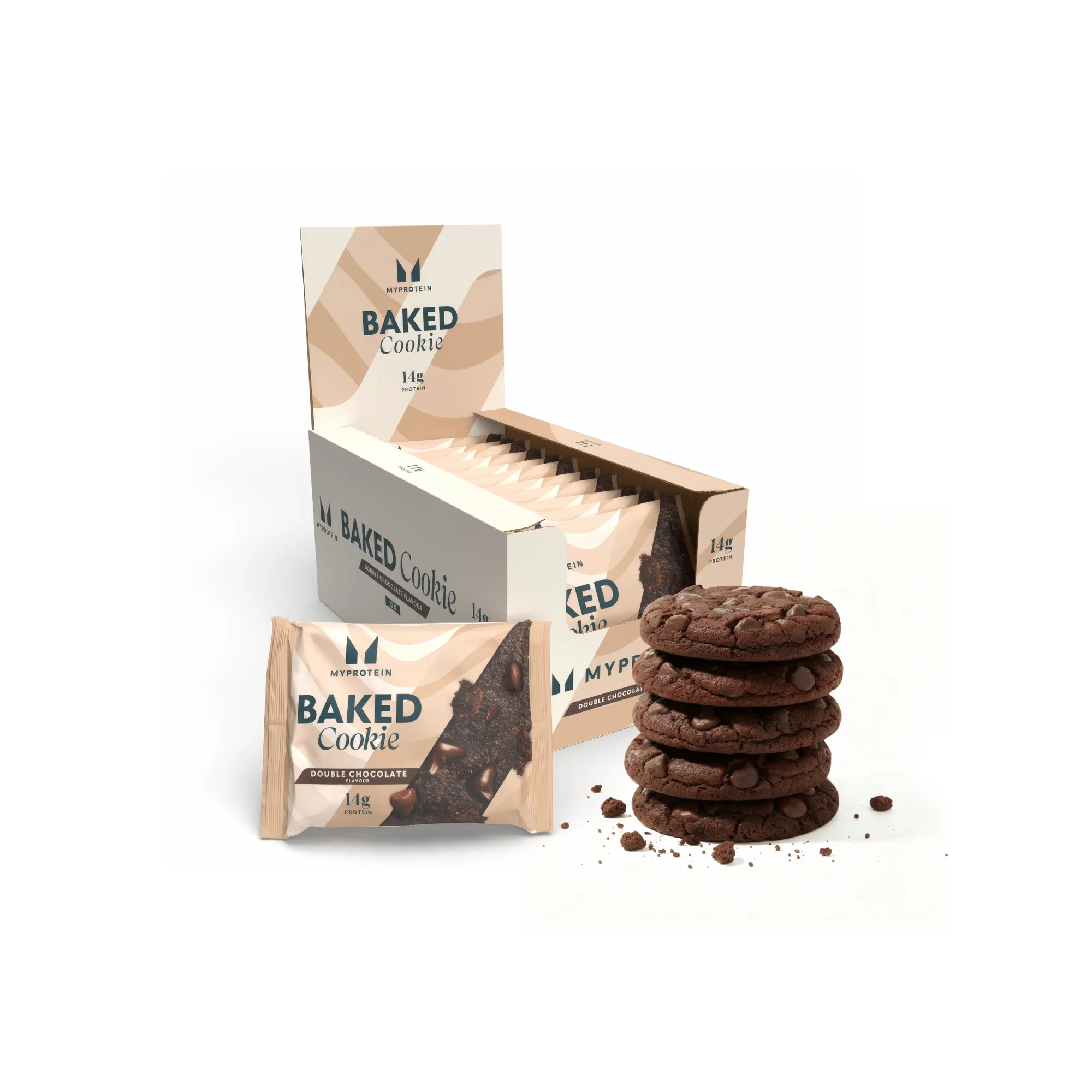 Baked Protein Cookie - 12 x 75g - Double Chocolate Chip Bild 1