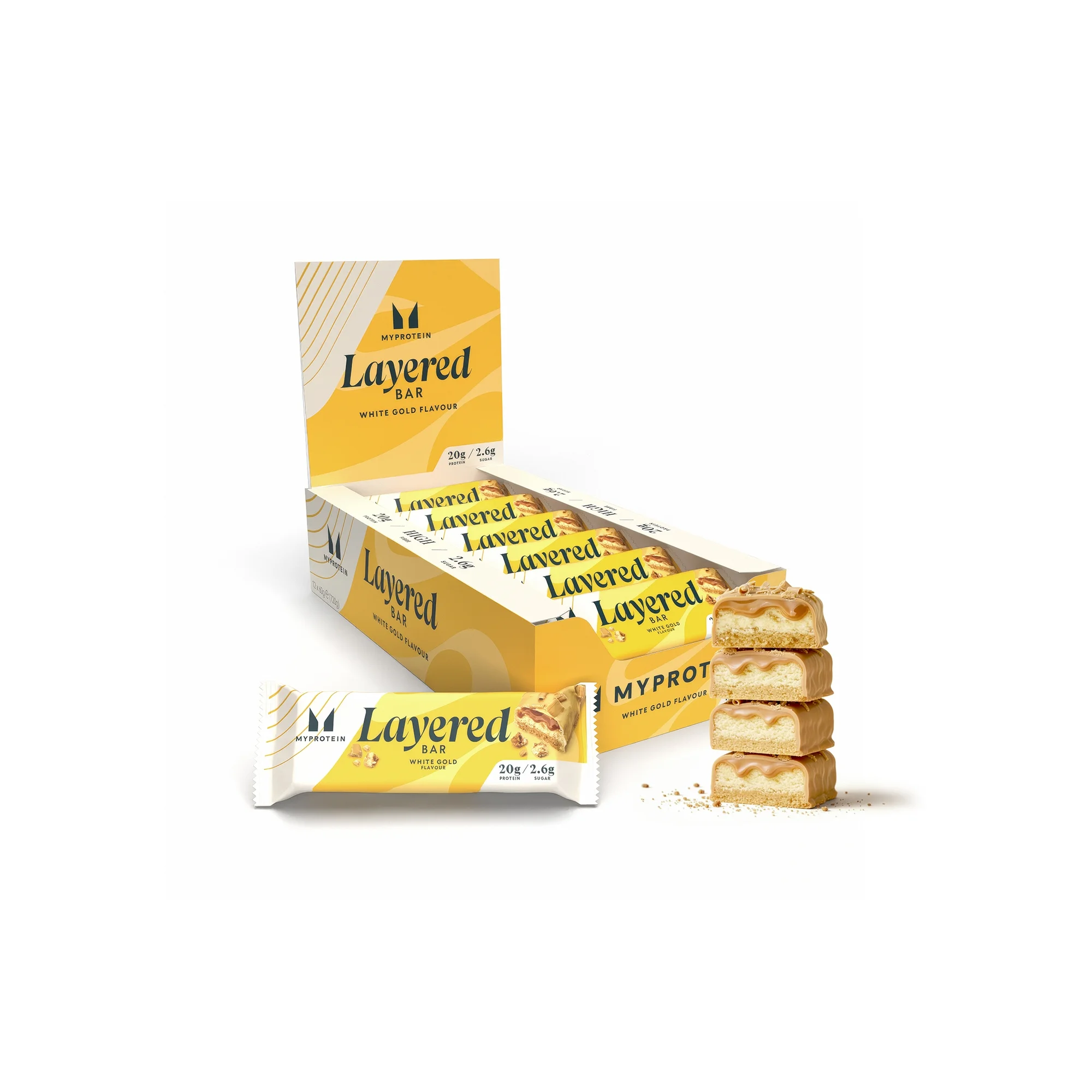 6 Layer Protein Bar - 12 x 60g - White Gold Bild 1