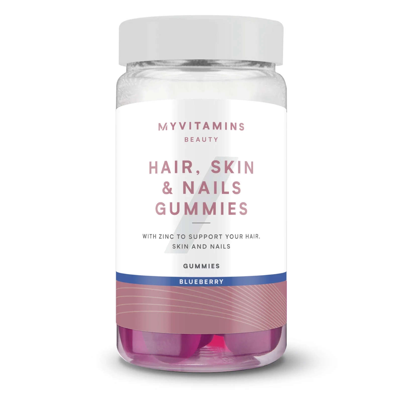 Hair, Skin and Nails Gummies - 60 Gummies - 30servings - Ny - Blueberry Bild 1