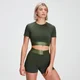 MP Women's Adapt Textured Crop Top - Mörkgrön