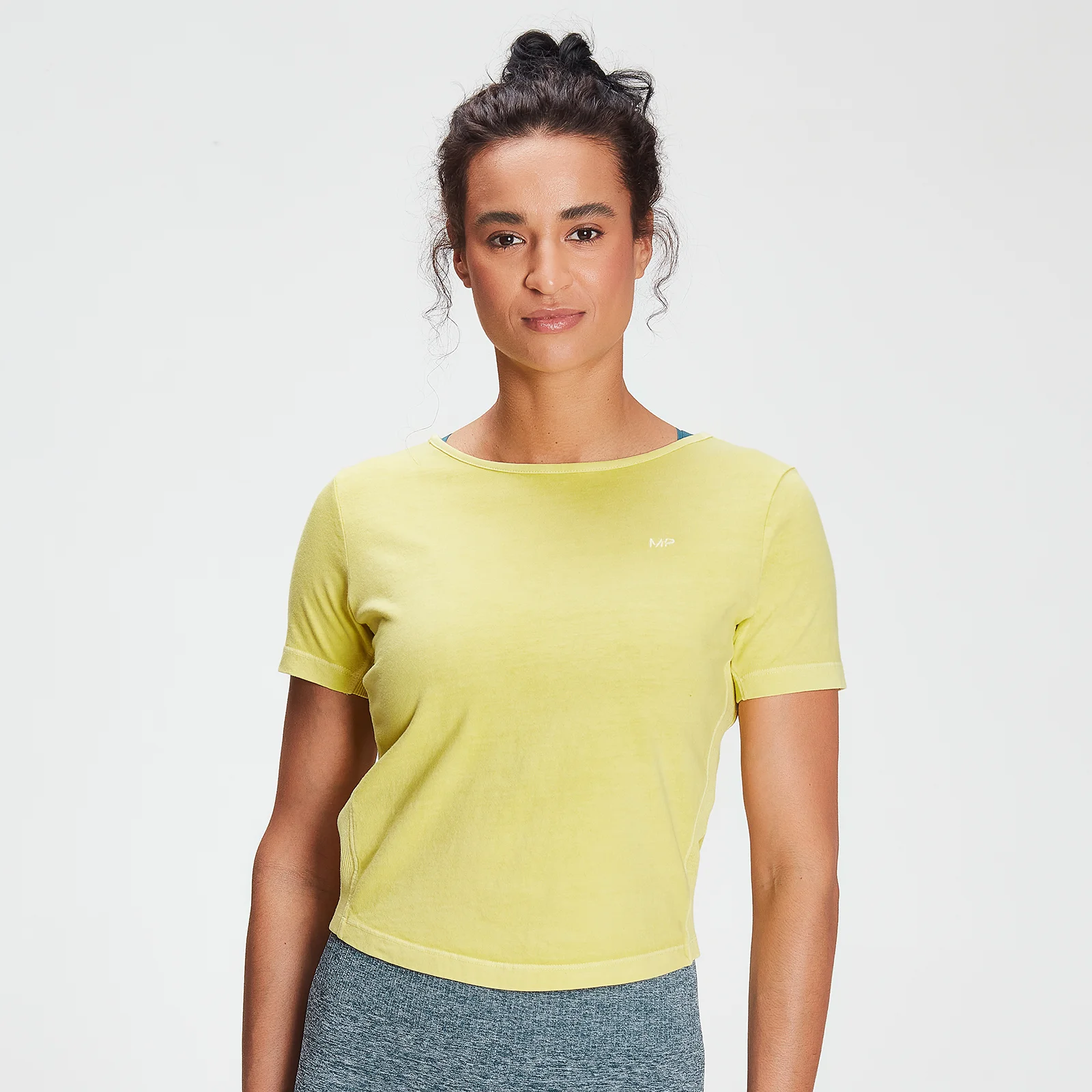 MP Women's Training Washed Tie Back T-shirt - Washed Yellow - XXS Bild 1