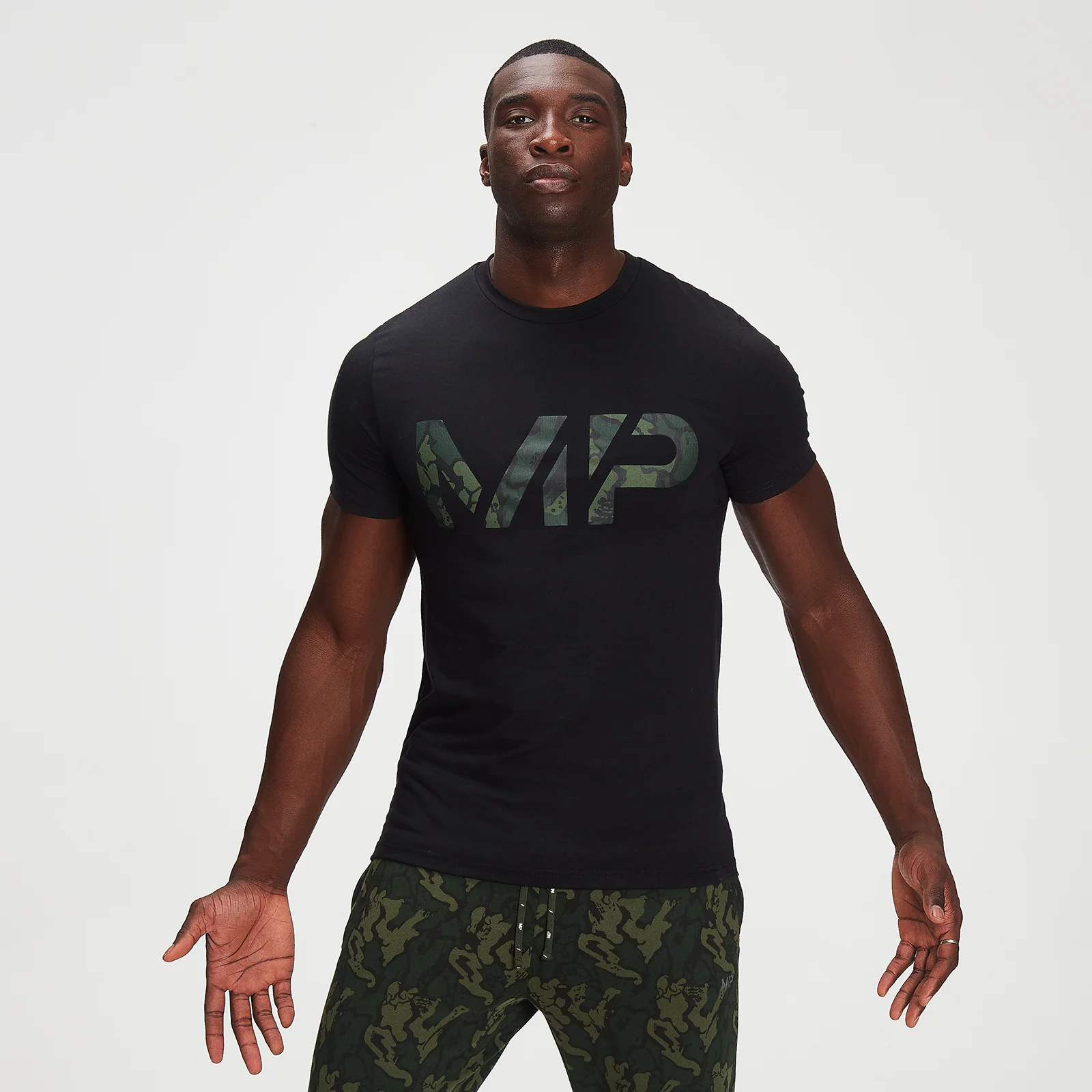 MP Men's Adapt drirelease® Camo Print T-Shirt - Svart - XXS Bild 1