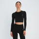 MP Shape Seamless Long Sleeve Crop Top för kvinnor – Svart