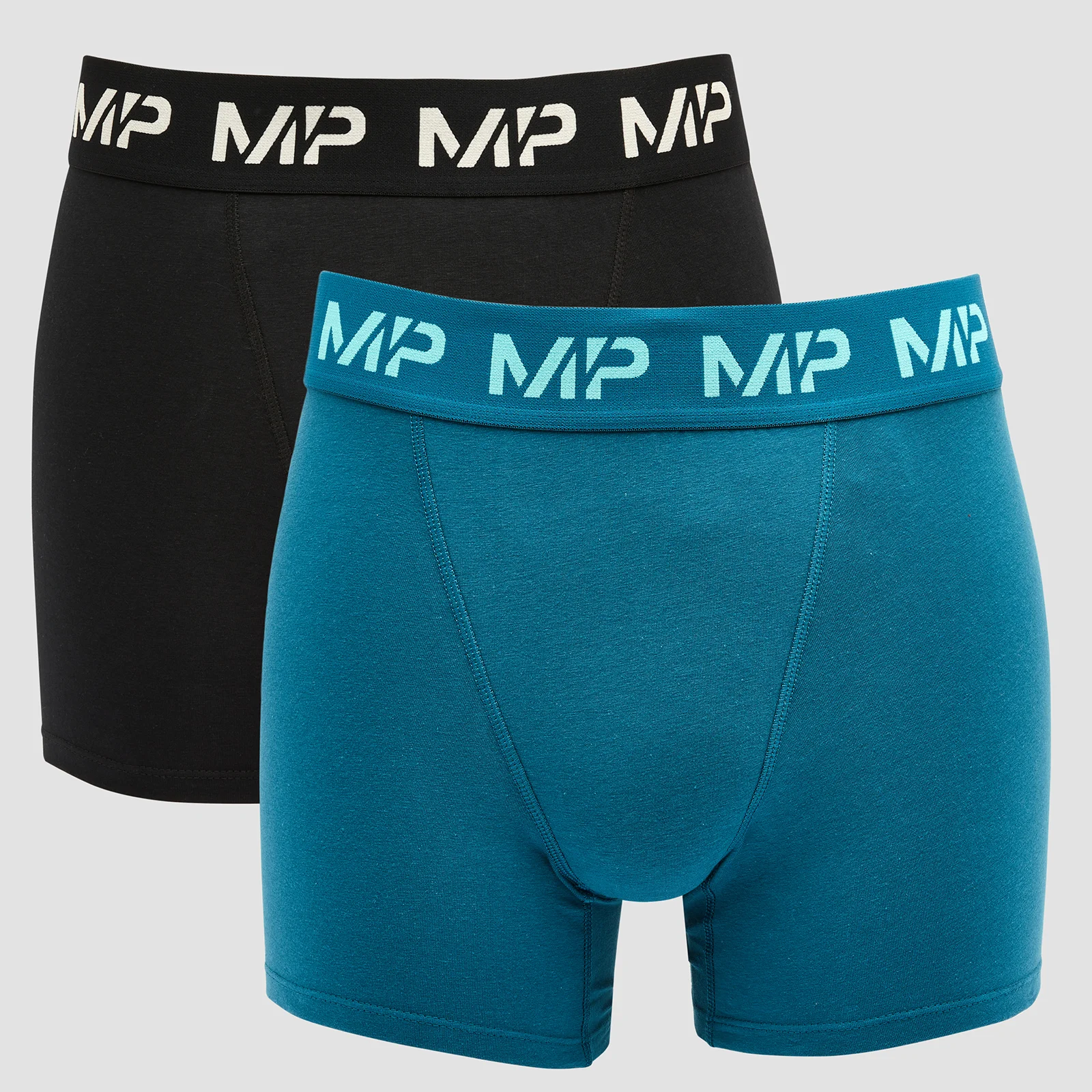 MP Men's Limited Edition Impact Essentials Boxers (2 Pack) - Black/Teal - XXS Bild 1