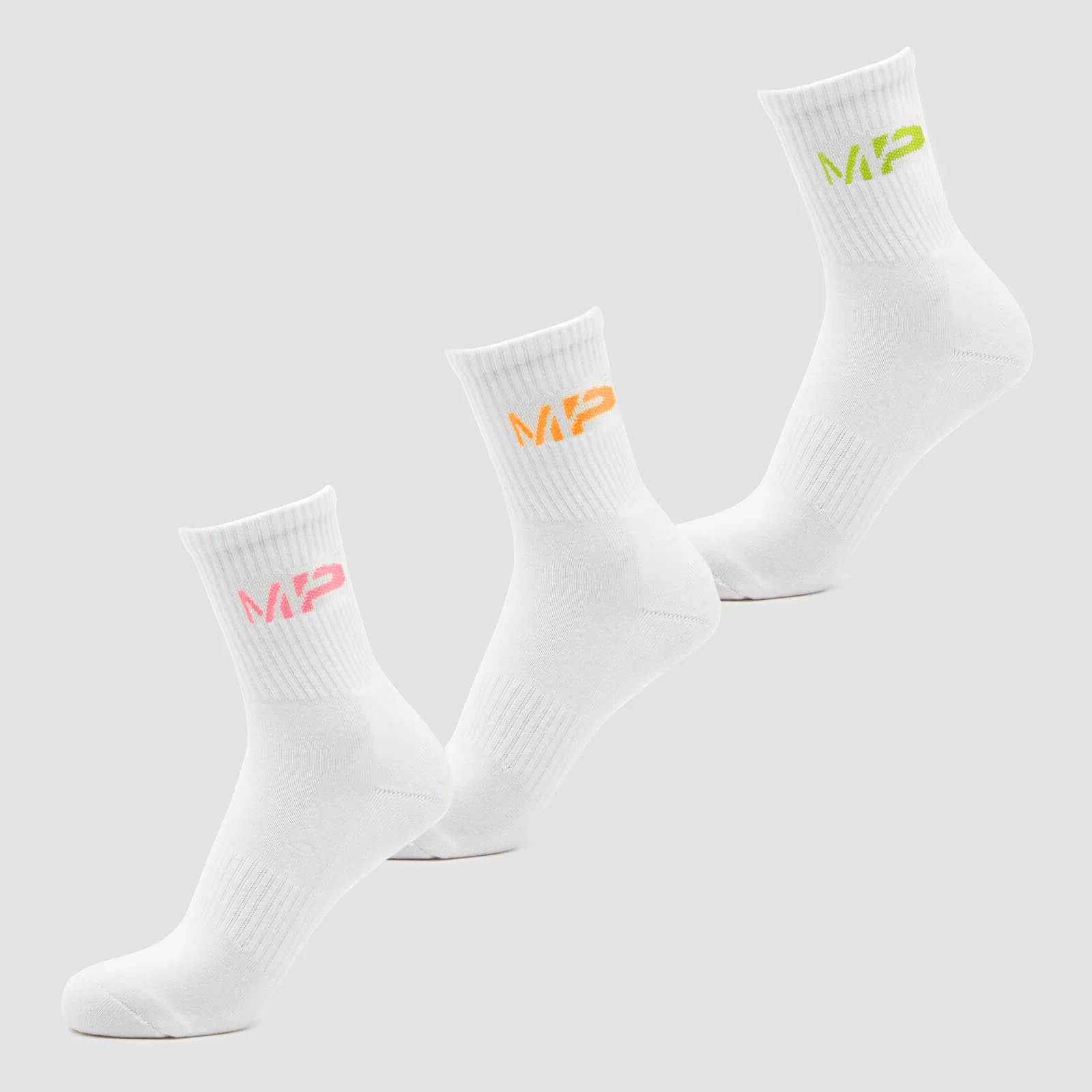 MP Men's Neon MP Logo Crew Socks (3 Pack) Orange/Lime/Rose - UK 6-8 Bild 1