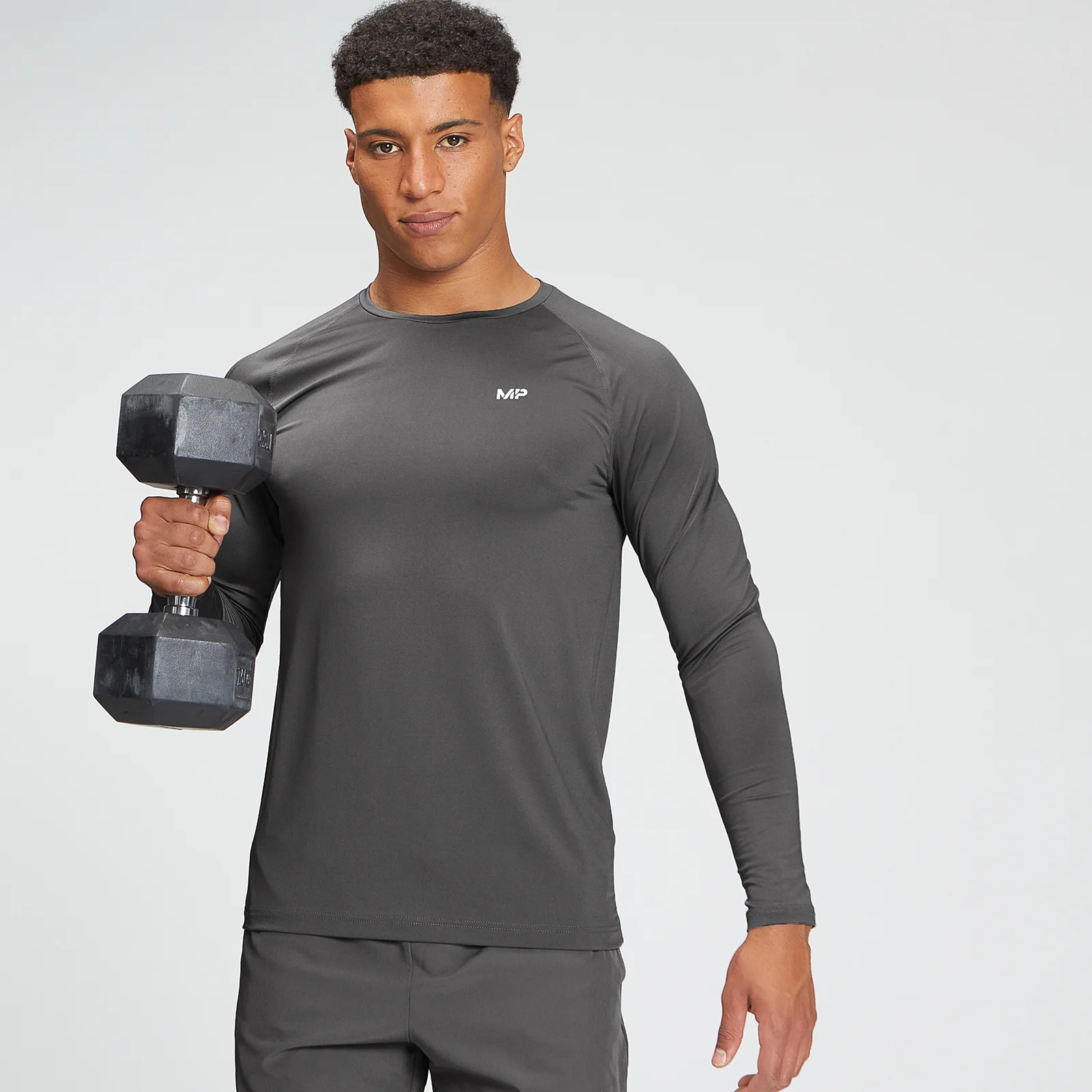 MP Men's Tempo Graphic Long Sleeve Top - Carbon - XXS Bild 1