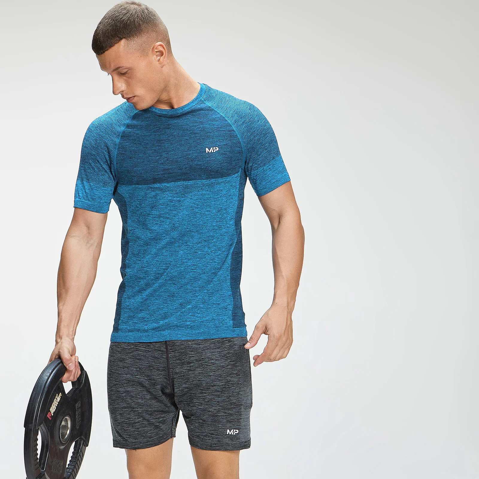 MP Men's Essential Seamless Short Sleeve T-Shirt - Bright Blue Marl - XXS Bild 1