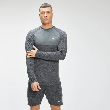 MP Men's Essential Seamless Long Sleeve Top – Svart