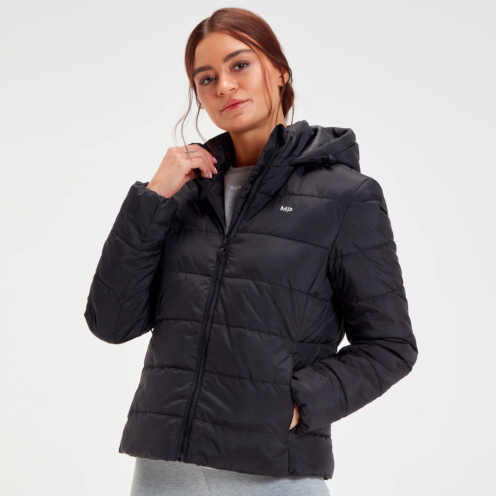 MP Women's Outerwear Lightweight Hooded Packable Puffer Jacket – Svart - XXS Bild 1