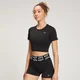 MP Women's Curve Crop Short Sleeve T-Shirt – Svart