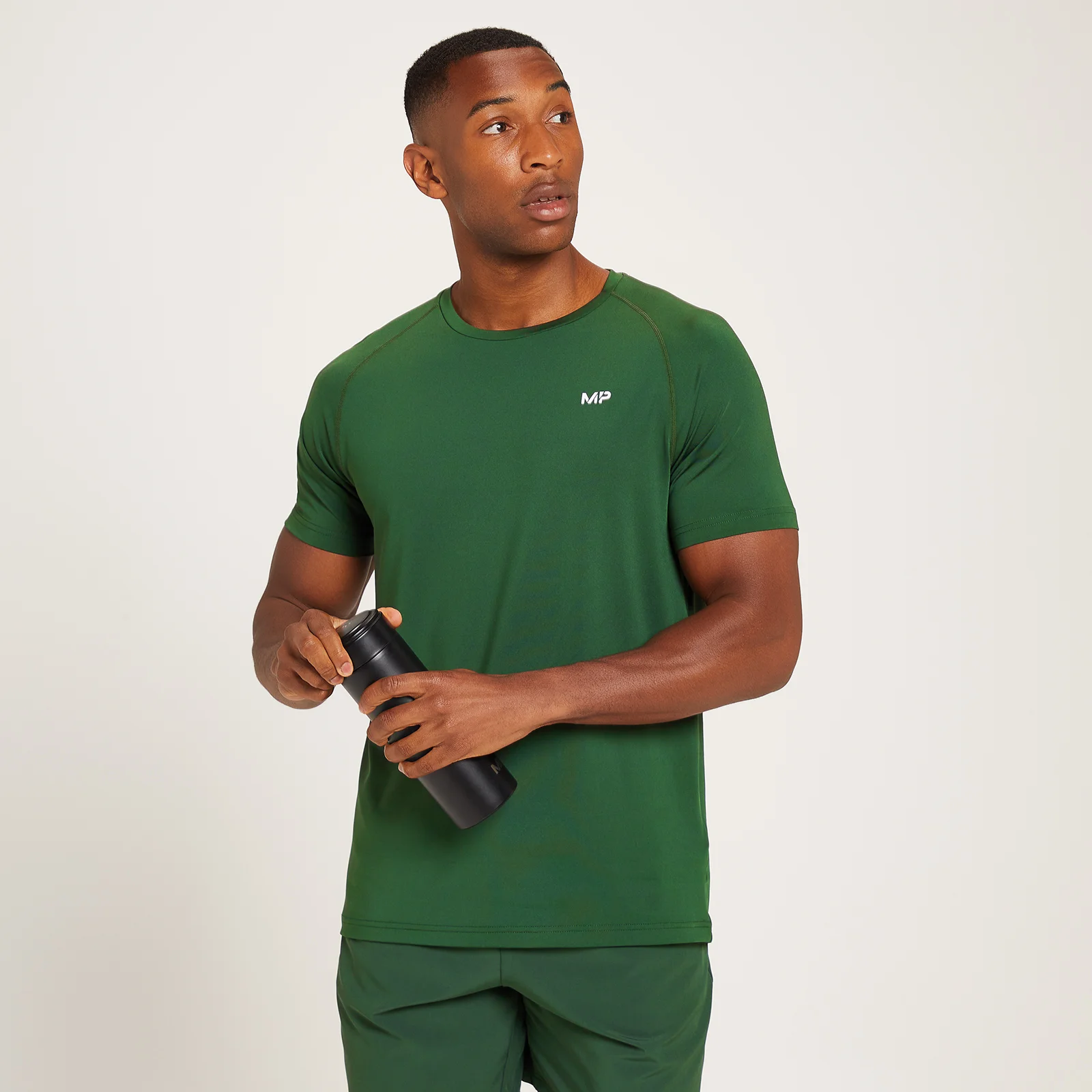 MP Linear Mark Graphic Training Short Sleeve T-Shirt för män - Mörkgrön - XXS Bild 1
