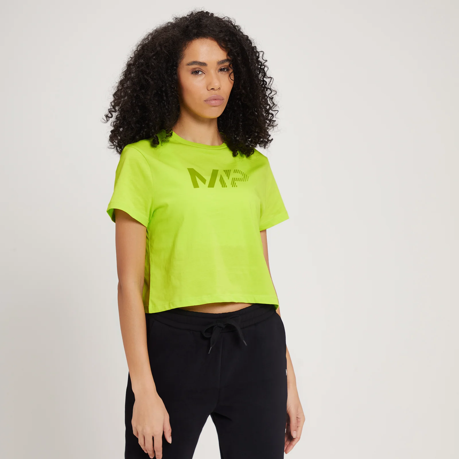 MP Fade Graphic Crop T-Shirt för kvinnor - Limegul - XXS Bild 1