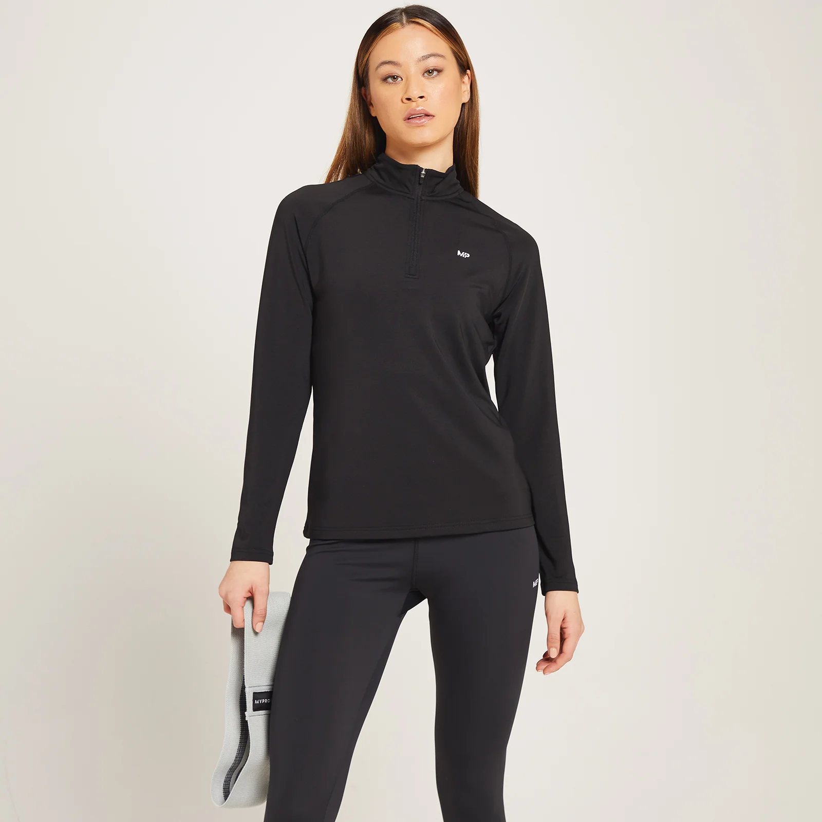 MP Linear Mark Training 1/4 Zip Top för kvinnor - Svart - XXS Bild 1