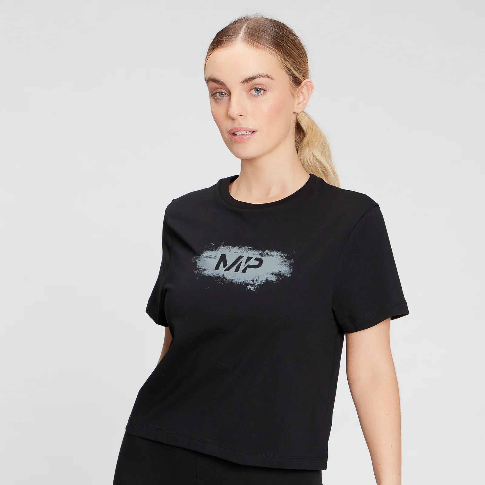 MP Women's Chalk Graphic Crop T-Shirt - Black - XXS Bild 1