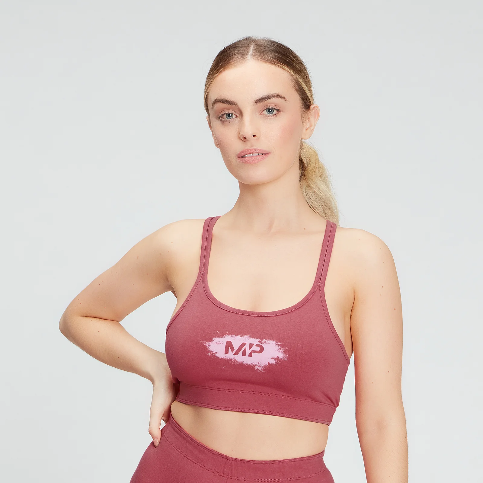MP Women's Chalk Graphic Sports Bra – Rosa - XS Bild 1