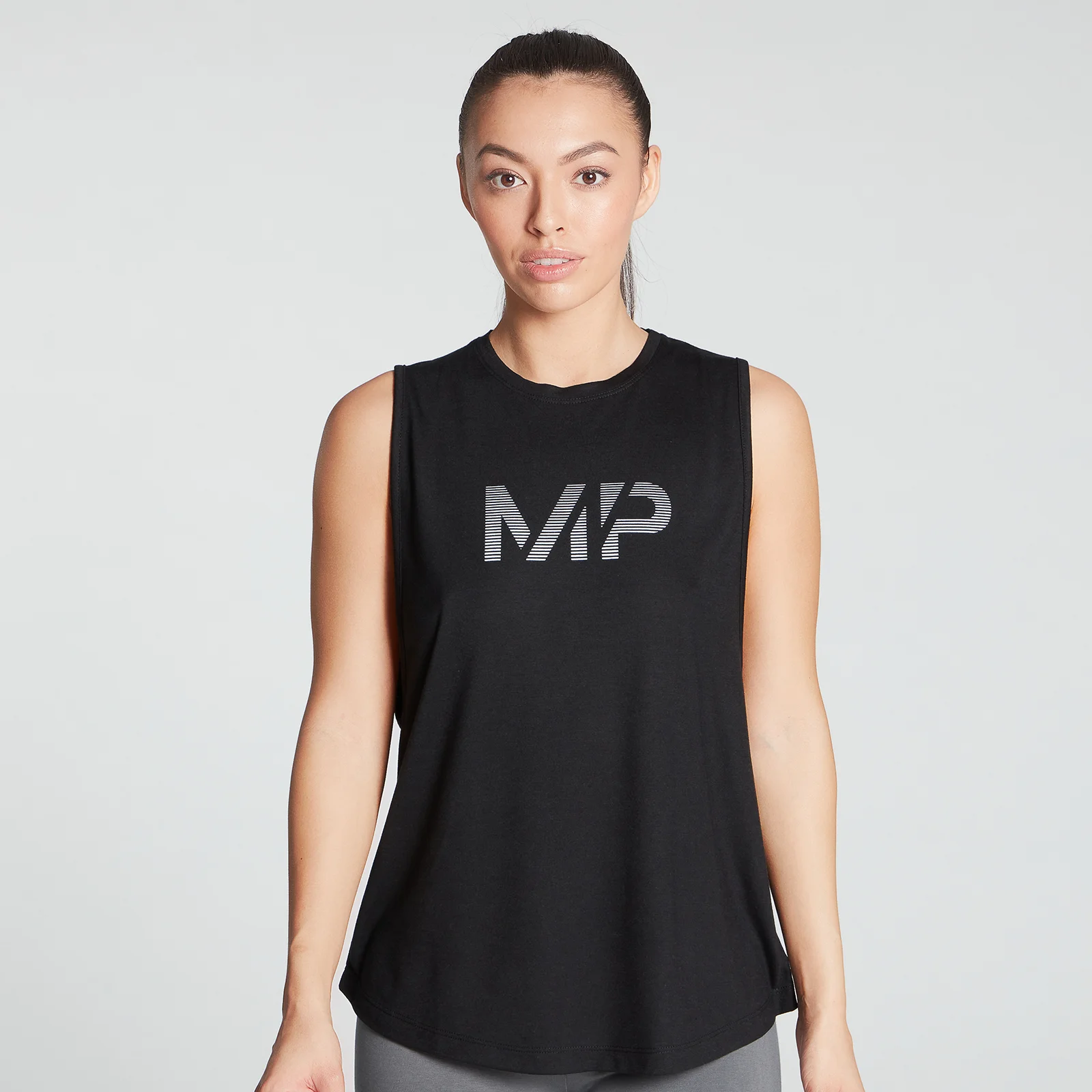 MP Women's Gradient Line Graphic Drop Armhole Vest - Black - XXS Bild 1