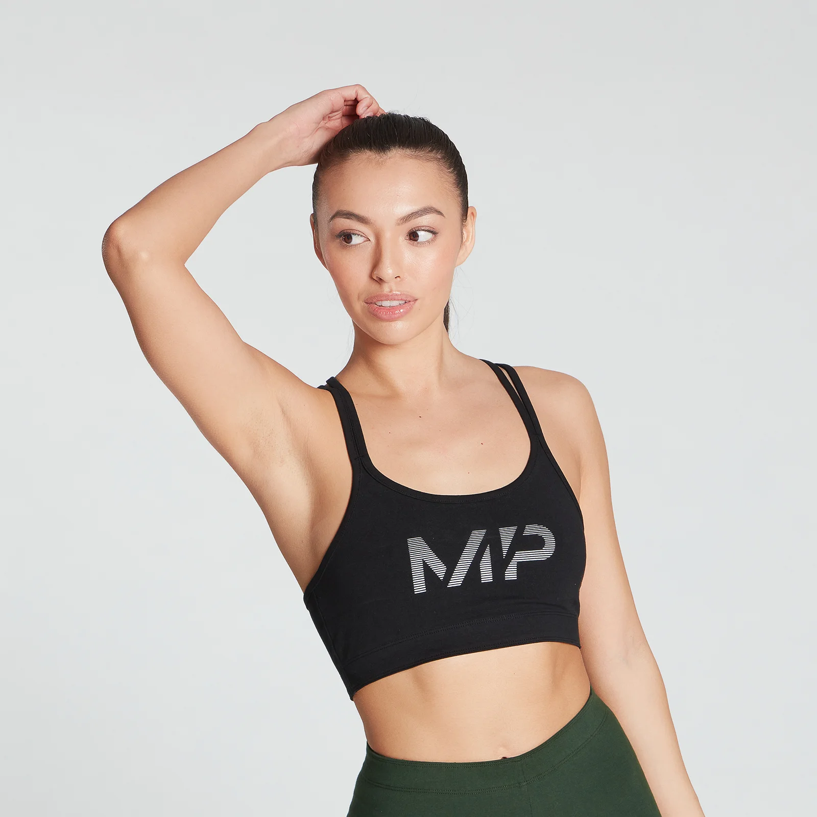 MP Women's Gradient Line Graphic Sports Bra - Black - XXS Bild 1