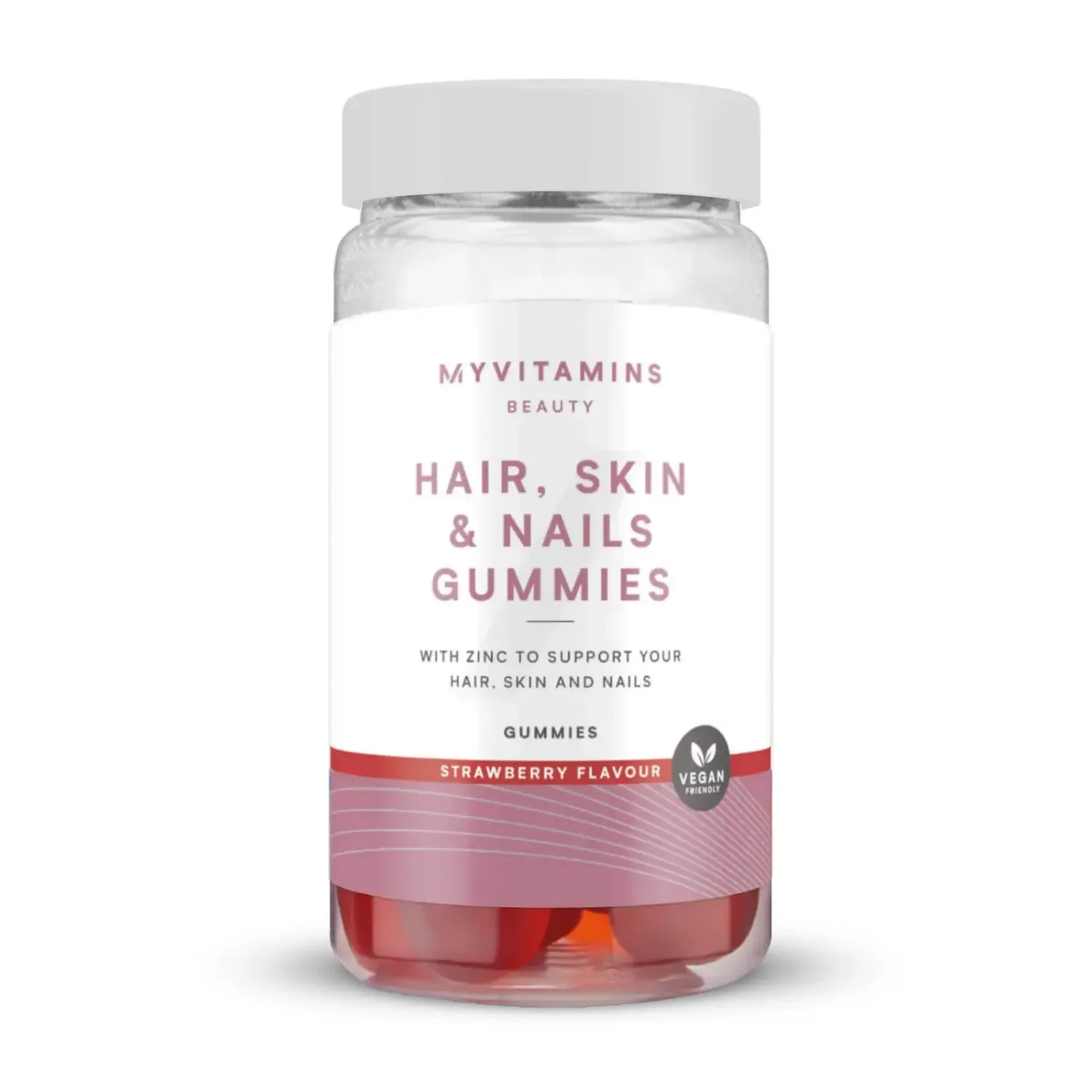 Vegan Hair, Skin & Nails Gummies - 60gummies - Strawberry Bild 1