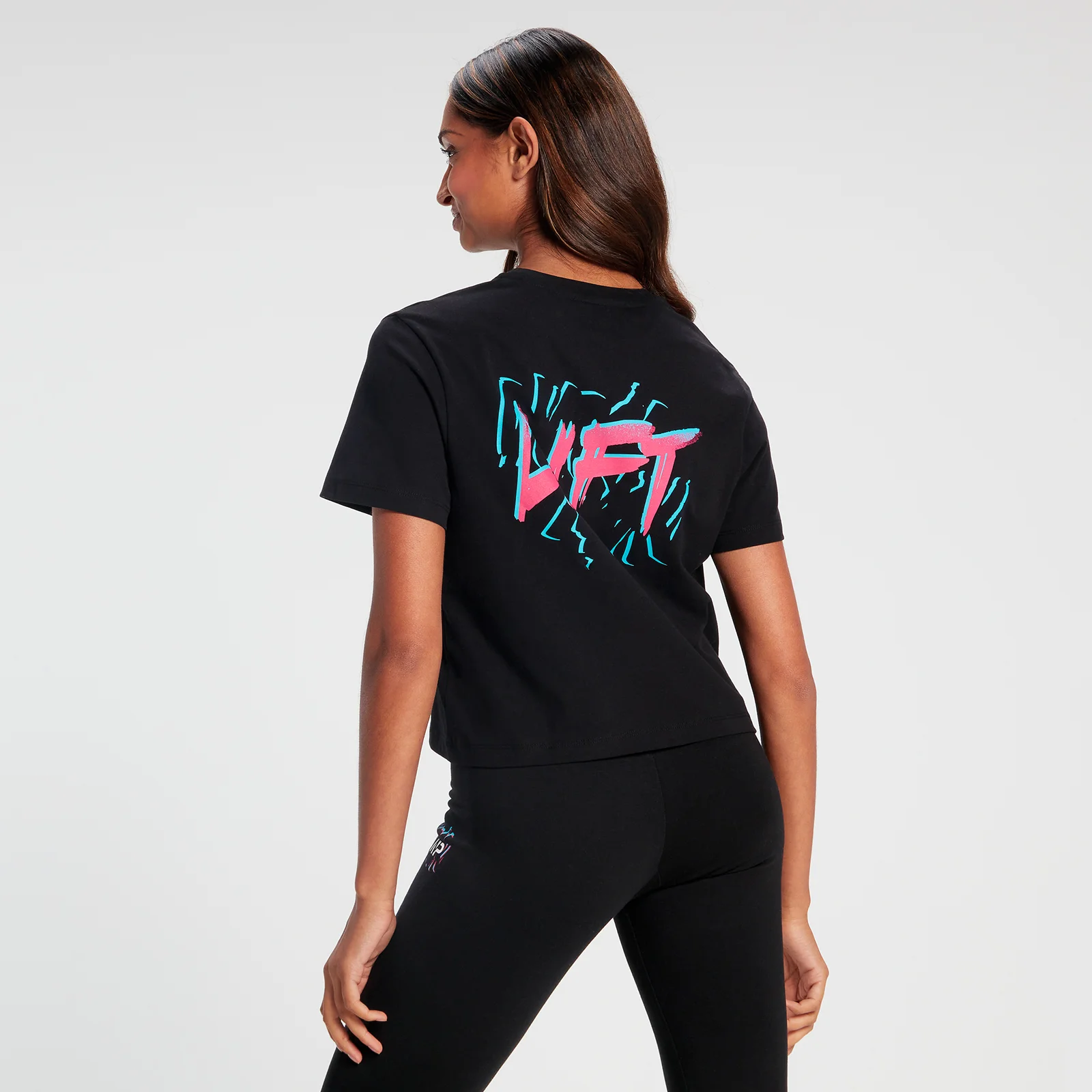 Top corto de manga corta Retro Lift para mujer de MP - Negro - XXS Bild 1