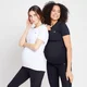 MP Women's Power Maternity Short Sleeve Top Multipack – Svart/vit