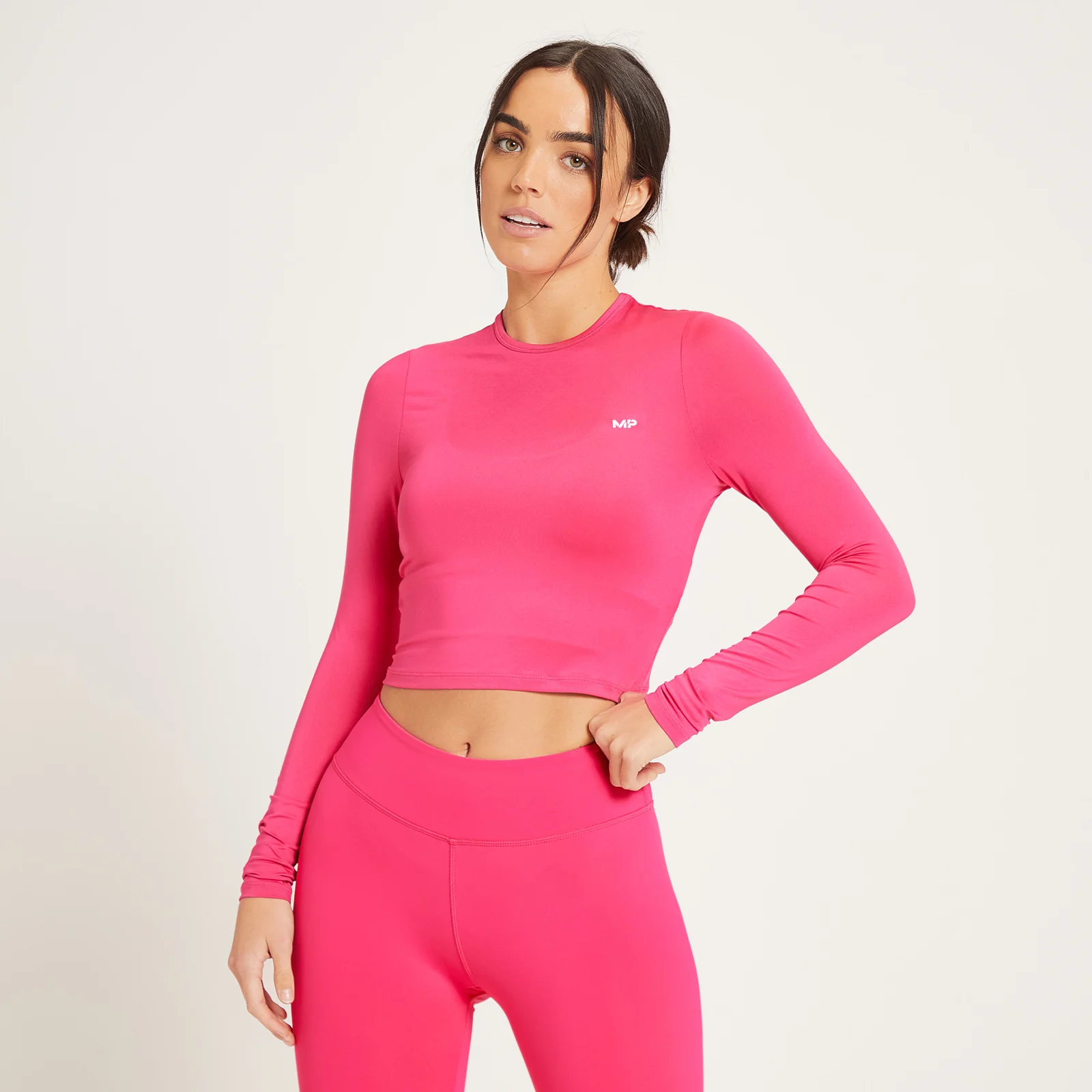 MP Women's Training Dry Tech Long Sleeve Crop Top – Magenta - XXS Bild 1