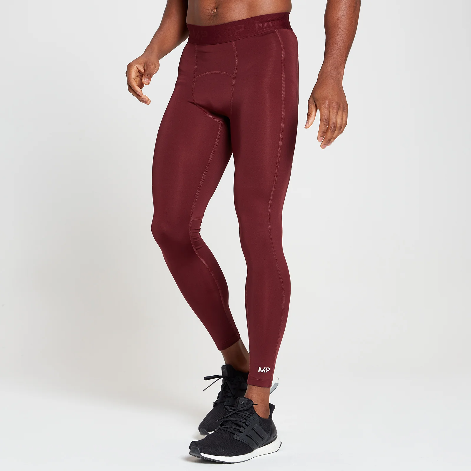 MP Men's Essentials Training Base Layer Leggings – Vinröd - XXS Bild 1