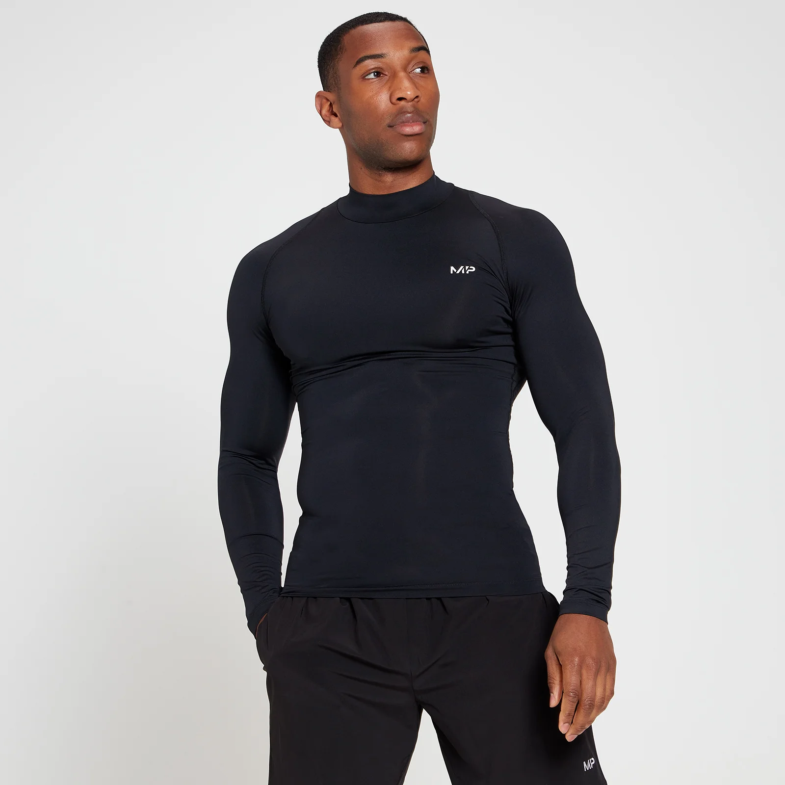 MP Men's Training Base Layer High Neck Long Sleeve Top – Svart - XXS Bild 1